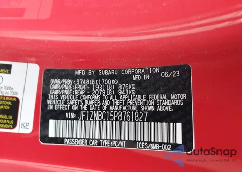 2023 Toyota Gr86 from USA, damaged, VIN JF1ZNBC15P8761827